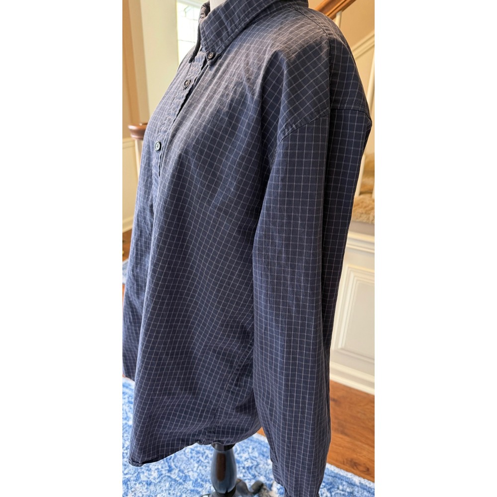 Abercrombie & Fitch Mens XXL Super Slim Stretch Shirt Blue Grid Fits like XL - Picture 6 of 9